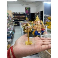 Golden Metal Vel Idol | Murugan Vel Metal/Gold | Om Vel Idol for Pooja (Height 2.75 Inch)