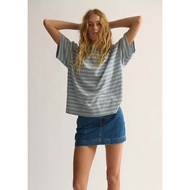 MISHIANA Australian Brand GHANDA Girls Summer Casual All-Match Cotton Striped Short Sleeve T-shirt (