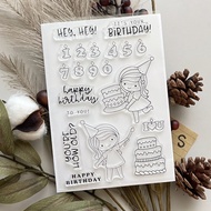 S Birthday Seal-38 0313 Number Candle 2 Cake Girl Crystal Seal Transparent