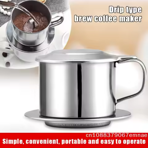 [ZY]Stainless Steel Coffee Filter Infuse Cup Vietnamese Coffee Dripper Maker Pot Portable Coffee Dri