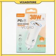ABODOS AS-GS20 38W/48W Smart Car Charger / PD 30W + QC 18W Super Fast Quick Charging Caj Kereta