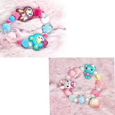 Cartoon Cute Mezzo Piano Bracelet Cartoon Beaded Bracelet Y2K Style Wrist Accessories Cute Elastic R