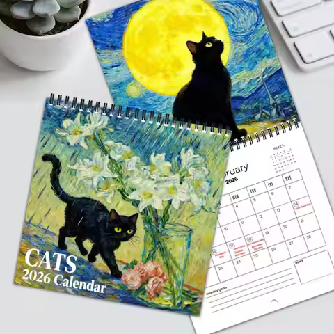 2026 Cat Calendar Runs from January Until December 2026 Cat Monthly Calendar for Home Living Room St
