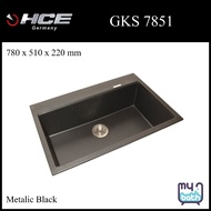 HCE GKS 7851 Single Bowl Granite Kitchen Sink c/w Waste