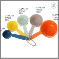 【Jettingbuy】 🔥🔥🔥 Hot Sale Đầy Màu sắc đo cup đo Spoon 5-Piece Set với tốt nghiệp đo Spoon Baking bột