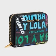 西班牙 BIMBA Y LOLA 黑色皮革 拉鏈 銀包