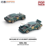 [Ready Stock] Tuoyi POPRACE Alloy 1/64 Nissan SKYLINE Supercar Ornaments SKYLINE GTR V8 Racing Model