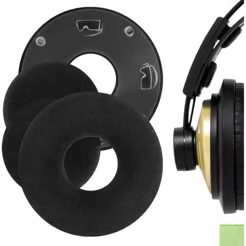 Geekria Comfort Velour Replacement Ear Pads for AKG K121, K121S, K141 MK II, K142 HD Headphones Ear 