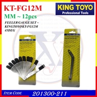 KT-FG12A (45DEG AF 12pcs) KT-FG12M (45DEG MM 12pcs) KINGTOYO 45DEG FEELER GAUGE SET (201300-121 / 20