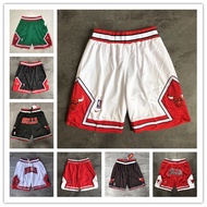 Chicago Bulls Bulls Zipper Embroidered Shorts Jordan Retro Ball Shorts Shorts NBA Ball Shorts [ljj]