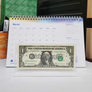 Koleksi Bingkai Akrilik Hiasan Pajangan Uang Amerika 1 One Dolar