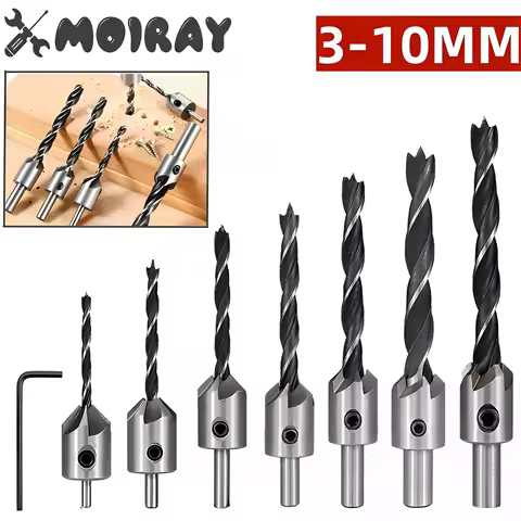 Countersink Drill Bit Set Reamer Woodworking Chamfer Counterbore Pliot Hole Cutter Screw Hole Drill 