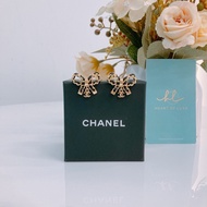 MS0367 CHANEL香奈兒蝴蝶結連CC字吊飾耳環 RIBBON WITH SMALL CC LOGO EARRINGS
