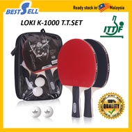LOKI K-1000 WITH ITTF 2pcs bat + 2pcs balls Table Tennis Racket Set Table Tennis Bat Table Tennis Ra