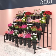 Large Flower Shop Multi-layer Flower Stand Flower Shop Shelves Wrought Iron Flower Stand Flower Disp