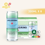 [SINGLE PACK] SAN PELLEGRINO Natural Sparkling Mineral Water 330ML X 8 (CAN)