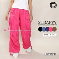 🇲🇾 DESINCE Women Strappy Loose Cargo Long Pants Seluar Cargo Perempuan WP 114
