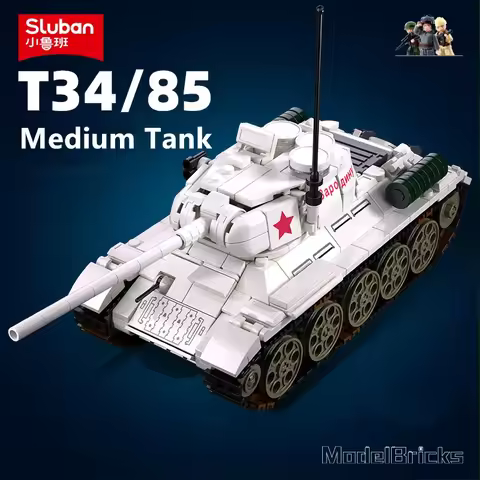 518PCS T34-85 Medium Tank Building Blocks WW2 Heavy Tank Chariot Soldier Figures Model Bricks Set Ed