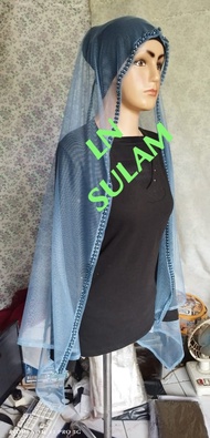 Veil Atasan pengantin Wanita payet mutiara tunangan Aksesoris Akad Murah hantaran Kerudung ibu Besan