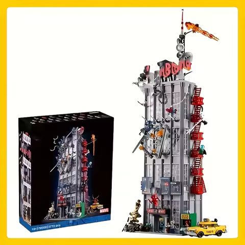 The Marvel Superhero Daily Horn Building Set Consists of 3772 Building Blocks, Including 25 Spider U