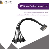 PC Fan Splitter Power Cable SATA to 4Pin Cooler Cooling Fan Extension Power Cord [infinij.sg]