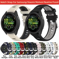 18mm / 20mm / 22mm Watch Strap For Mobvoi / Samsung / Realme / Xiaomi Haylou / Fossil Series Smart Watch Dual color silicone replacement wristband