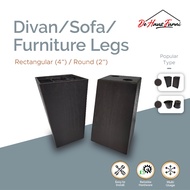 【𝐃𝐞𝐇𝐚𝐮𝐳_𝐅𝐮𝐫𝐧𝐢】 Divan Bed Frame Legs / Sofa Legs 4 inches / Furniture Legs / Kaki Sofa / Kaki Katil Divan