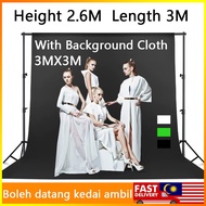 Backdrop Stand 3MX2.6M (WxH) Photo Studio Adjustable Background Stand Support System Kit Carrying Ba