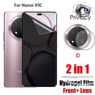 2 in 1 Honor X9c 5G Soft Anti-spy Privacy Hydrogel Screen Protector Anti-peeping Screen Protector Fi