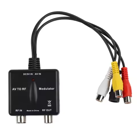 RF Modulator M03 AV to RF Converter with NTSC CH3 Channel Control and VHF Frequency for Cable TV Com