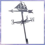 (JMTI) Sailboat Weather Vane - Retro Sailboat Weathervane Silhouette Decorative Wind Direction Indic