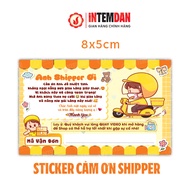 COMBO STICKER Thank You Shipper VINH LIEN Orange Size 8x5cm