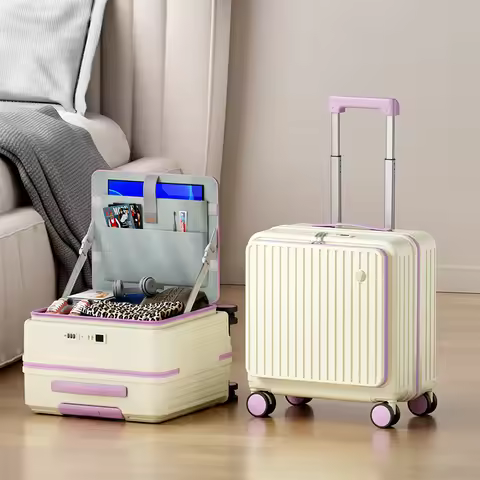 Suitcase Trip Cabin 18/20 inch Silent Swivel-Wheel Side-Opening Travel Suitcase 1:9 Large Capacity L