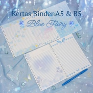 [Crayon Land] Loose Leaf/Paper Binder Contents A5 & B5 Aesthetics Blue Fairy 80gsm & 100gsm (10 Shee
