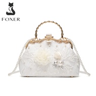 FOXER ผู้หญิงกระเป๋าสะพายข้างกระเป๋าสะพายสำหรับผู้หญิงกระเป๋ามีที่จับหรูหราใหม่กระเป๋าสไตล์จีน
