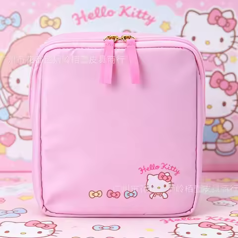 Kuromi Hello Kittys Cosmetic Bag Cartoon Cute Stationery Storage Bag Cinnamoroll Anime Portable Fash