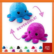 TIKTOK Viral Reversible Double-sided Flip Plush Angry Octopus Doll 20cm Stuffed Toys Patung Sotong