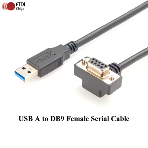 USB to RS232 Cable with FTDI FT232RNL Chip USB to RS232 DB9 Serial (9-Pin) Adapter Cable Up/Down ang