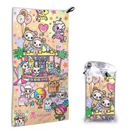 Tokidoki Quick Dry Towel 16*31.5in Soft Skin-Friendly Towel Quick Dry Super Absorbent Hand Towel Fashionable Camping Bath Towel