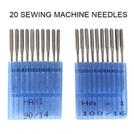 20pcs New HAX1 Flat Round Home Sewing Machine Needles for Brother Janome Singer