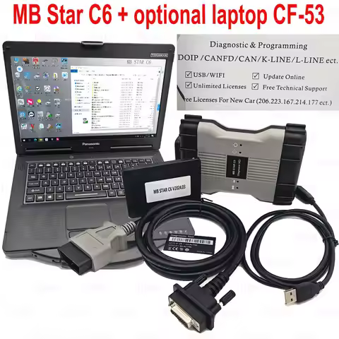 MB Star C6 With Laptop CF53 CF-53 For Mercedes Auto Diagnosis Tools Optional PC DOIP VCI C6 With WiF
