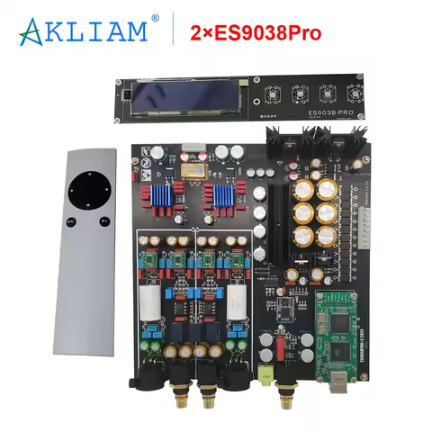 AkLIAM Dual ES9038Pro DAC Board Full Balanced LDAC QCC3084 Bluetooth 5.4 PCM384KHz Professional Deco