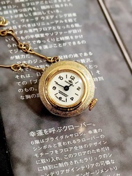 vintage jewelry MARVESTER 古董 霧金球型機械錶 項鍊
