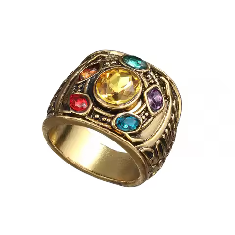 Hot Sale Fashion Men's Power Ring Infinity Wars Thanos Cosplay Anime Alloy Ring Jewelery Punk Gothic