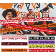 9M/6M Halloween Warning Tape Cosplay Halloween Decoration Scene Layout PE Warning Strip Decoration I
