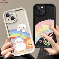 For OPPO A12 A12e A7 AX7 AX5S A5S AX5 A3S Find X6 Pro A60 Casing Couple Luxury Rainbow Flower Duck Couples Angel Eyes Phone Case Soft Protective Cover