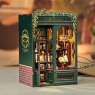 Mini Booknook Bookstore Series with Sensor Light 3D Wooden Puzzle Book Nook Miniature Dollhouse Book