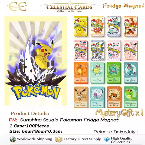 2026 New Wholesale Sunshine Studio Pokemon Fridge Magnet Blind Box Featuring Pikachu & Eevee Anime H