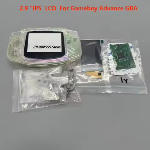 GBA IPS LCD no cut shell required easy to install 2.9 "IPS high brightness LCD and shell kit for Gam