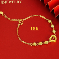 Philippines Ready Stock Pure 18k Saudi Gold Bracelet for Women Transfer Beads Hollow Pawnable Fashion Exquisite Bracelet Bring Good Luck Fashion Jewelry Ladies Bracelets Girls Birthday Gifts Romantic Jewelry
